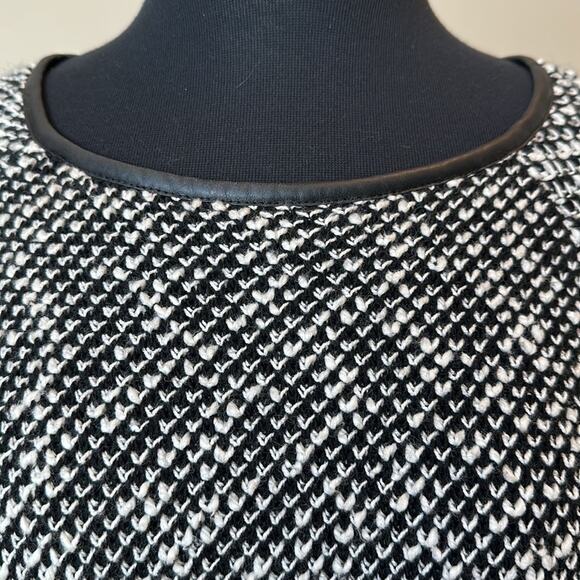 Zara Knit Sweater Boat Neck Long Sleeve Black White Wool Blend Size M Casual - Picture 6 of 13